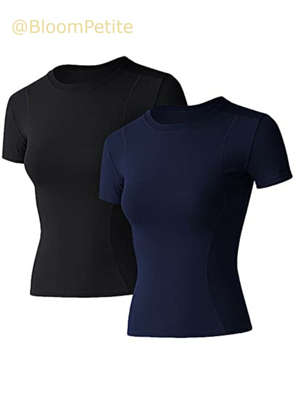 Women's Compression Workout Shirt Slim Fit Athletic Tee Crew Neck Seamless